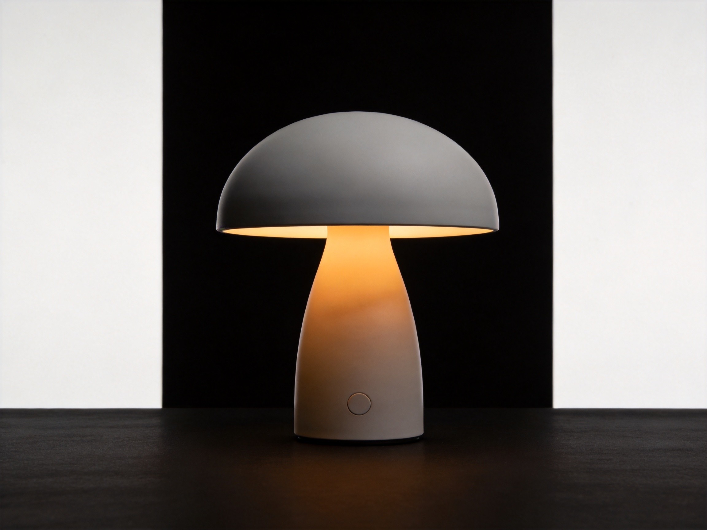 LumiBed Classic Mushroom Smart Sleep Lamp - Matte Black and White